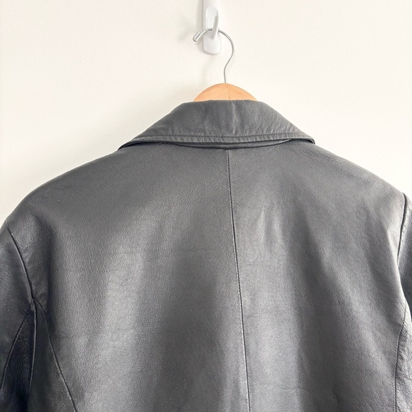 Vintage Sequence Leather Car Coat Style Jacket - Picture 10 of 14